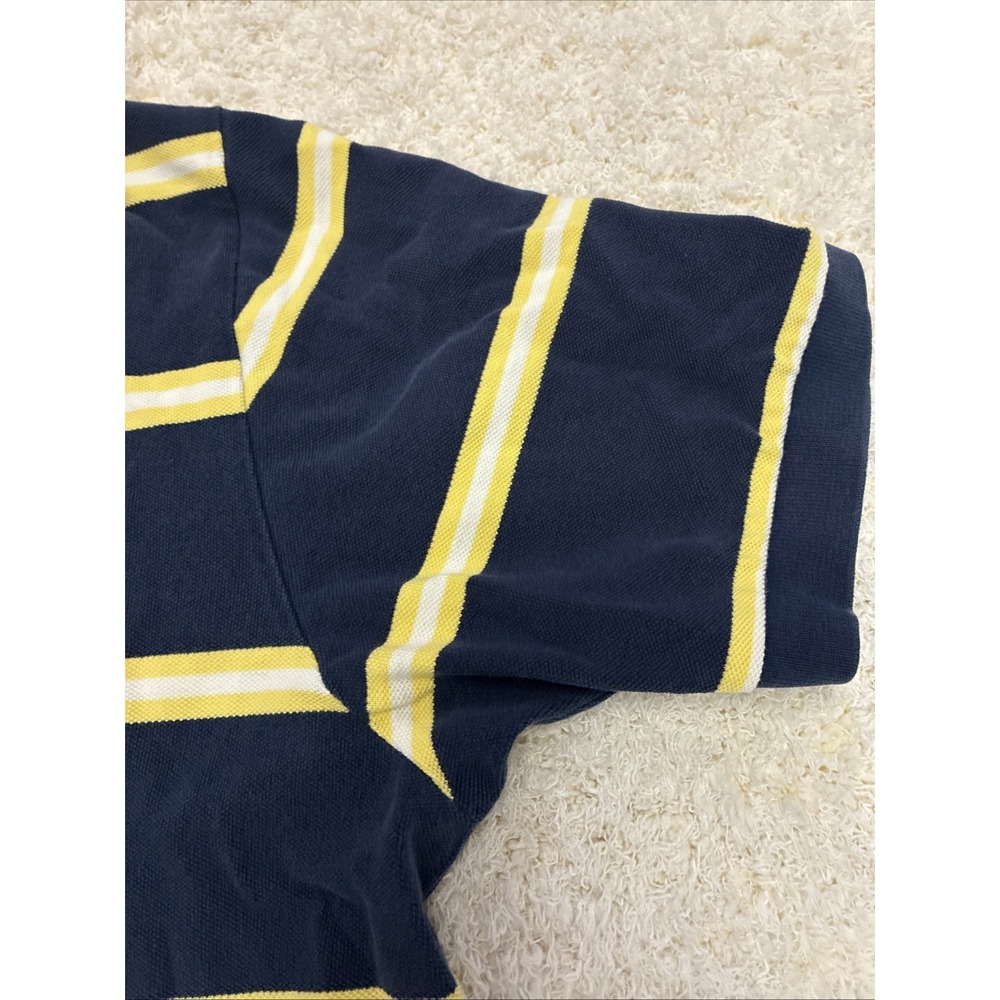 Polo Ralph Lauren Mens Polo Shirt Short Sleeve Navy/Yellow Striped Size XXL - Picture 6 of 10